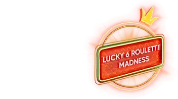 Значок с надписью Lucky 6 Roulette Madness, символизирующий промоакцию рулетки в Drip онлайн-казино.